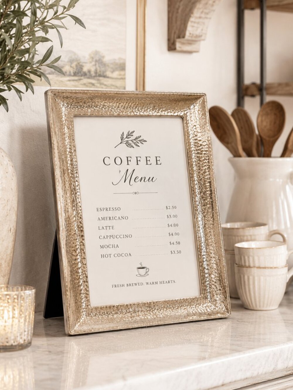 Hammered Gold Tone Textured Designer Photo Frame